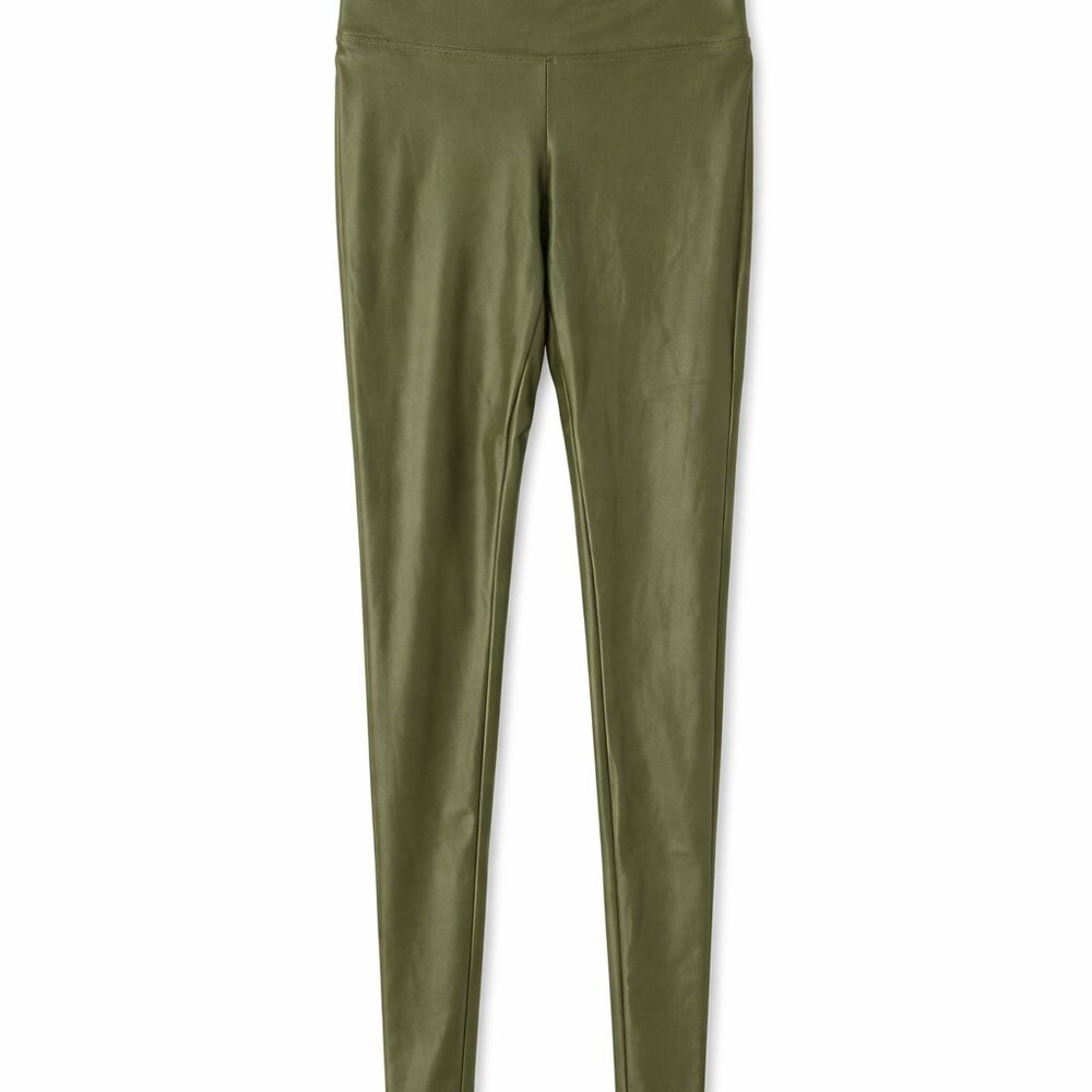 Koral Women's Green Shiny Workout Athletic Pants Leggings Size Small - Picture 2 of 3